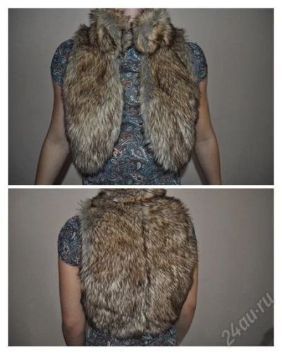 Лот: 2039278. Фото: 1. меховая жилетка Stradivarius. Пиджаки, жакеты, жилеты