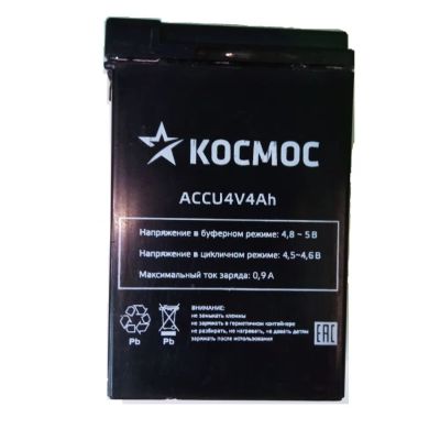 Лот: 21514758. Фото: 1. АКБ 6v-4.5Ah КОСМОС Размер 70x47x101мм. Батарейки, аккумуляторы, элементы питания