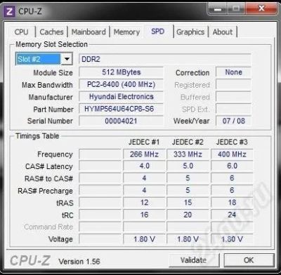 Лот: 670918. Фото: 1. 512Mb DDR2 6400 Hynix (цена за... Оперативная память