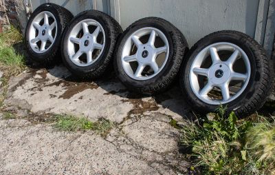 Лот: 3187141. Фото: 1. Колеса 4 шт. Mercedes R16 5x112... Шины на дисках