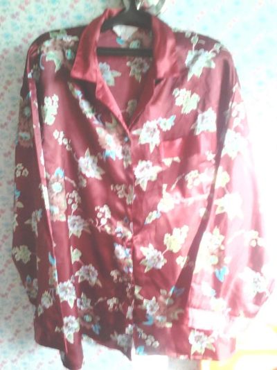 Лот: 9405550. Фото: 1. Блуза китайский шелк бургундия... Блузы, рубашки