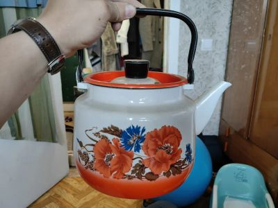 Лот: 20522867. Фото: 1. чайник эмалированный. Чайники, заварники, турки