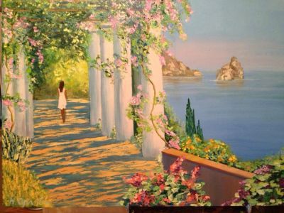 Лот: 4964479. Фото: 1. картина "Солнечный день"(холст... Произведения