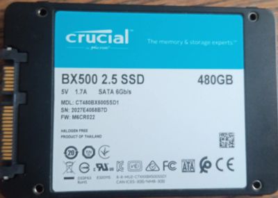 Лот: 20747385. Фото: 1. SSD SATA Crucial bx500 480гб 2... SSD-накопители
