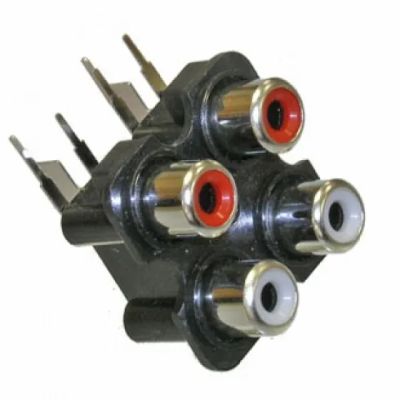 Лот: 19833743. Фото: 1. Разъем RCA (2*2RCA в одном корпусе... Разъёмы
