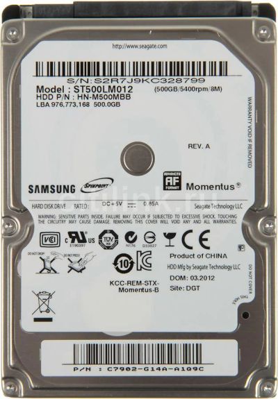 Лот: 5465212. Фото: 1. Samsung St500LM012. Жёсткие диски (HDD)