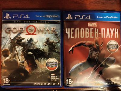 Лот: 12202953. Фото: 1. God of War + Marvels Spider-Man. Игры для консолей