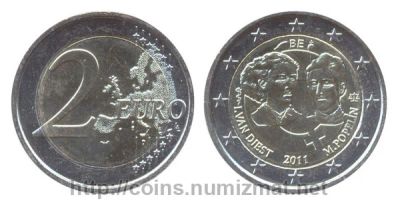 Лот: 4892074. Фото: 1. 2 евро 2011 год Бельгия Международный... Европа