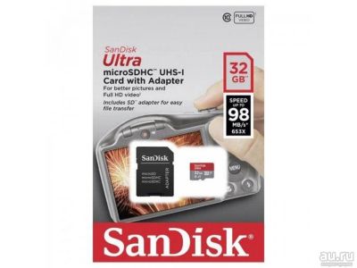 Лот: 13225717. Фото: 1. Карта памяти Micro SDHC SanDisk... Карты памяти
