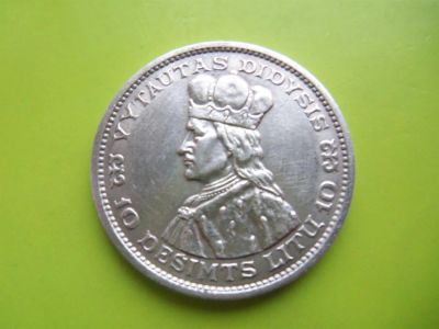 Лот: 3757248. Фото: 1. 10 лит 1936 г. Литва,серебро,подлинник... Страны СНГ и Балтии