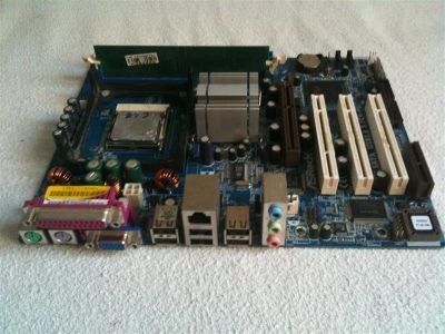 Лот: 719096. Фото: 1. Мать s478 + проц celeron + память... Материнские платы