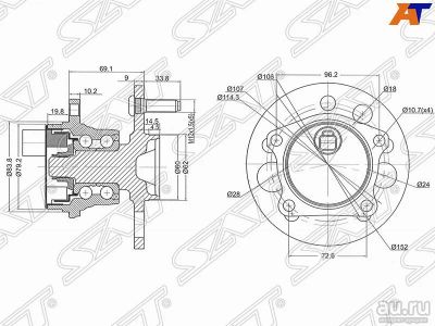 Лот: 17199119. Фото: 1. Ступичный узел задн. Toyota GAIA... Ходовая, подвеска, рулевое управление