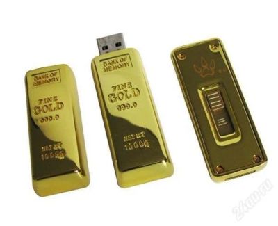 Лот: 1490208. Фото: 1. эксклюзивная флешка-слиток золота... USB-флеш карты