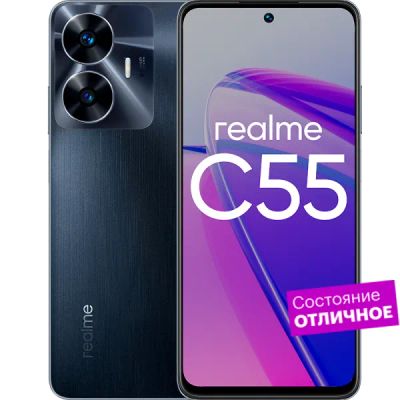 Лот: 22221300. Фото: 1. Смартфон realme C55 128GB Черный... Смартфоны
