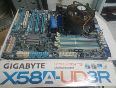 Лот: 10759347. Фото: 1. Комплект материнская плата LGA1366... Материнские платы