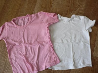 Лот: 11825578. Фото: 1. 2 футболки розовая + Белая. Размер... Футболки