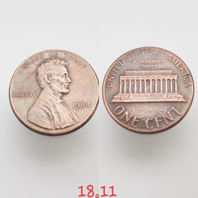 Лот: 15638650. Фото: 1. монета США 1 цент, 1984г. Lincoln... Америка