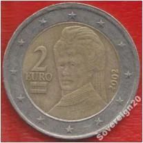 Лот: 6382665. Фото: 1. Австрия 2 евро 2002 г. Берта фон... Европа