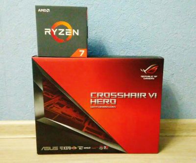 Лот: 11427508. Фото: 1. Комплект AMD Ryzen 1700X + Asus... Комплекты запчастей