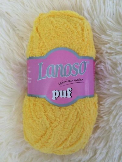 Лот: 11054350. Фото: 1. Пряжа Lanoso Polar Puf, 100%полиэстер... Ткани, нитки, пряжа