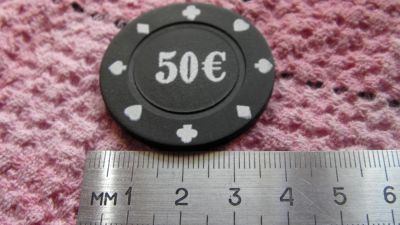 Лот: 9469429. Фото: 1. Фишка казино 50 евро. Другое (значки, медали, жетоны)