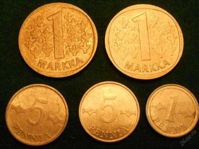 Лот: 5887936. Фото: 1. Финляндия . Пять монет. См. описание... Европа