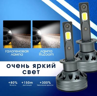 Лот: 24638159. Фото: 1. Лампа H1 12В-24В RuZoom + стабилизаторы... Оптика и освещение