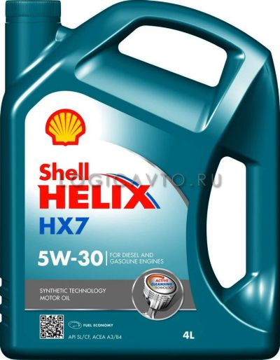 Лот: 12810535. Фото: 1. Shell, Helix HX7, 5W-30, 4L. Расходные материалы