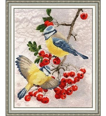 Лот: 4842905. Фото: 1. Синички. Набор для вышивки крестом... Вышивание