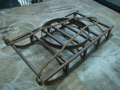 Лот: 336011. Фото: 1. Сани под флягу стальные. Тачки, носилки