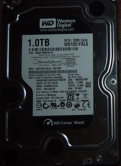 Лот: 4922972. Фото: 1. 1000 Gb, 7200 RPM Sаta, Western... Жёсткие диски (HDD)