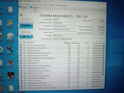 Лот: 24377983. Фото: 1. Жесткий диск тошиба 750гб-. Жёсткие диски (HDD)