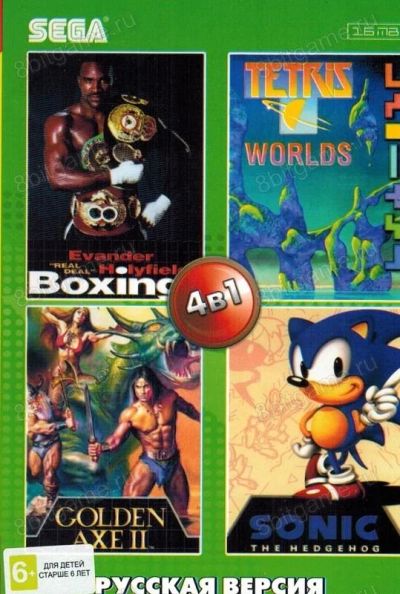 Лот: 13344370. Фото: 1. _4в1 Картридж Sega сборник AA-4125... Игры для консолей