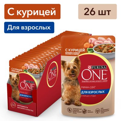 Лот: 24835724. Фото: 1. Purina One Мини пауч для собак... Корма