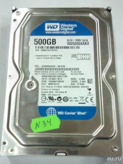Лот: 8048009. Фото: 1. Жесткий диск WD5000AAKX 500Гб... Жёсткие диски (HDD)