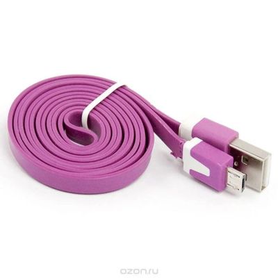 Лот: 10375987. Фото: 1. Дата-кабель плоский USB - micro... Дата-кабели, переходники