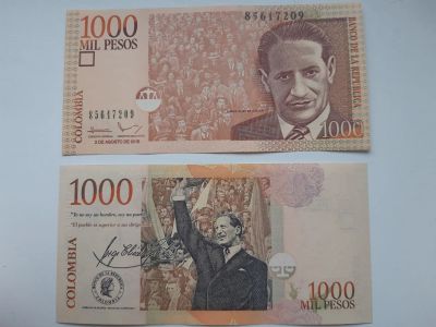 Лот: 11357204. Фото: 1. Колумбия 1000 песо 2016 г без... Америка