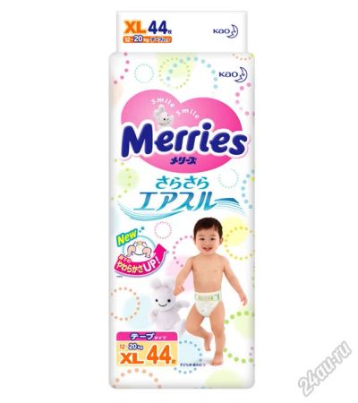 Лот: 5904788. Фото: 1. Японские подгузники Merries XL... Детская гигиена