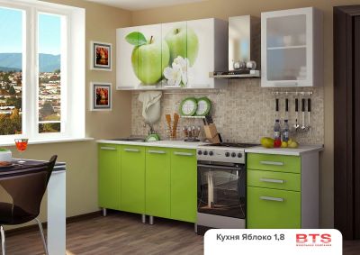 Лот: 13436734. Фото: 1. Кухня Яблоко с фотопечатью 1.8... Кухонные гарнитуры