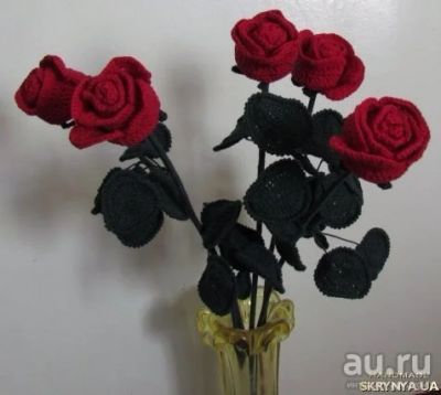 Лот: 10029400. Фото: 1. розы вязанные декоративные. Готовые изделия