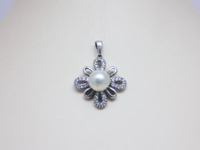 Лот: 14611234. Фото: 1. СЕРЕБРЯНЫЙ КУЛОН С ЖЕМЧУГОМ 5... Кулоны, подвески