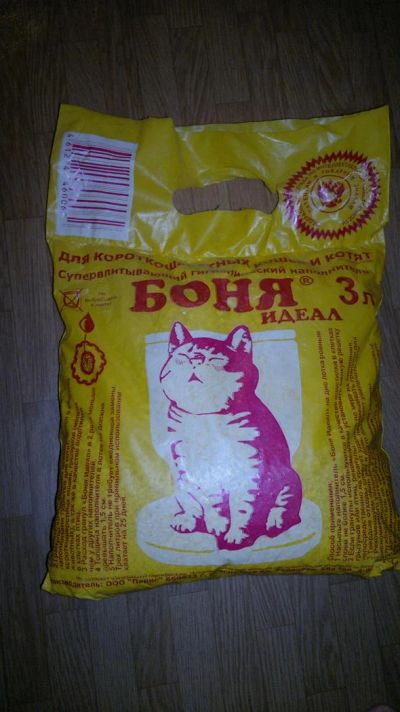 Лот: 3335665. Фото: 1. Наполнитель "Боня". 3 кг. Миски, лотки, наполнители