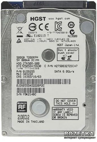 Лот: 5013182. Фото: 1. HGST 2.5" 500 Gb новый. Жёсткие диски (HDD)