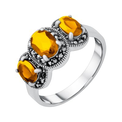 Лот: 23843879. Фото: 1. Серебряное кольцо с марказитами... Кольца, перстни