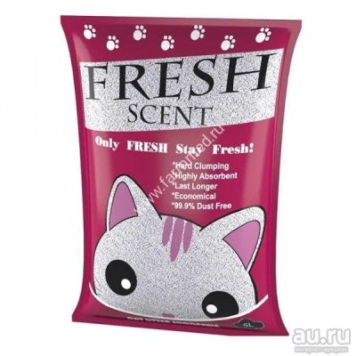 Лот: 9546667. Фото: 1. Наполнитель fresh scent комкующийся... Миски, лотки, наполнители