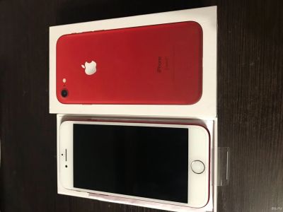 Лот: 11012064. Фото: 1. iPhone 7 red 128 gb Новый! + бронестекло... Смартфоны