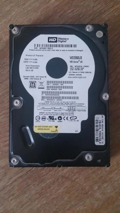 Лот: 7396744. Фото: 1. Жесткий Диск Western Digital 200GB... Жёсткие диски (HDD)