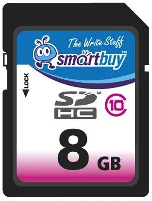 Лот: 4553657. Фото: 1. Карта памяти SDHC 8Gb SmartBuy... Карты памяти