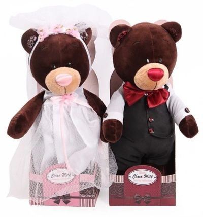 Лот: 11437846. Фото: 1. Медведь Choco milk невеста 30см. Мягкие