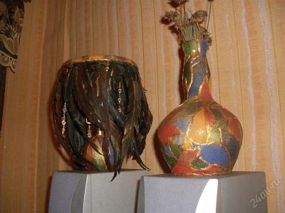 Лот: 819665. Фото: 1. ваза и ночник ручной работы... Сувенирные мелочи